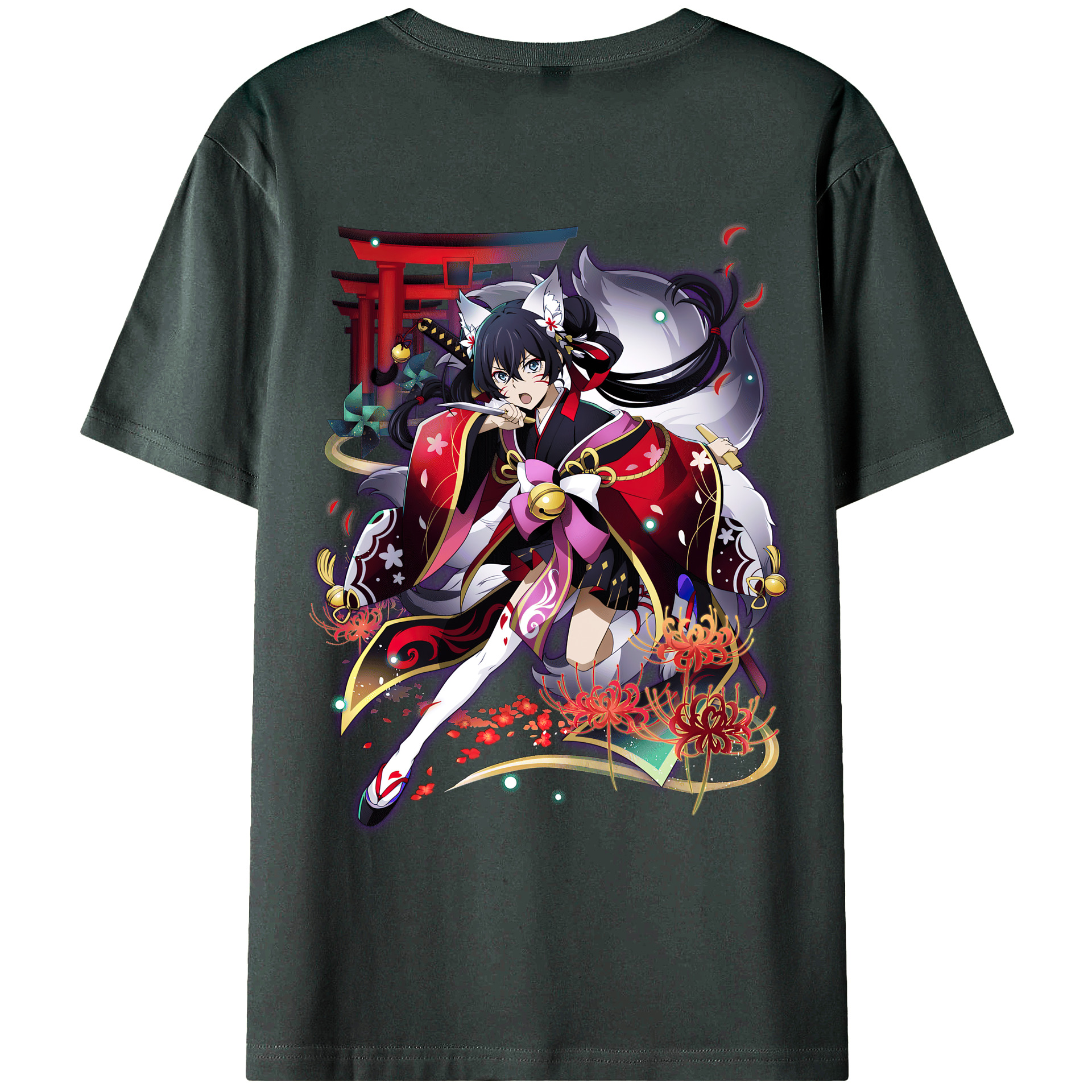 （画像用） 文豪ストレイドッグス Bungo Stray Dogs 綿100％ メンズ半袖Tシャツ（バックプリント） 通気性